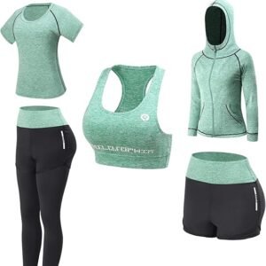 JULY'S SONG - Conjunto de yoga con 5 prendas, para correr, gimnasio, fitness